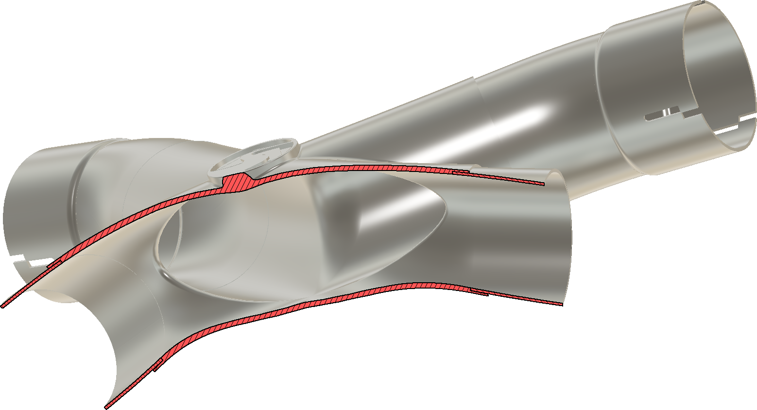 AutoSpeed C8 Corvette Cat-Back Performance Exhaust CAD Section Lateral